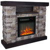LIVILAND 39 in. Magnesium Oxide Freestanding Electric Fireplace in Gray