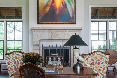 Farmhouse living room photo in Austin