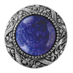 Inviting Home Inc. - Victorian Knob, Bright Nickel With Blue Sodalite - Cabinet And Drawer Knobs