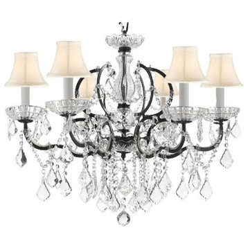 Baroque Iron and Crystal Chandelier Lighting With Shades