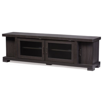 Bowery Hill Modern Wood TV Stand for TVs up to 70" in Espresso/Dark Brown
