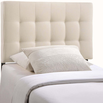 Lily Twin Upholstered Headboard, Ivory