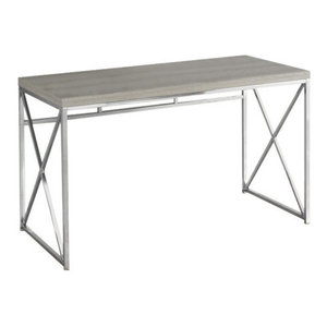 Dark Taupe Monarch Specialties I 7204 Chrome Metal Computer Desk 48