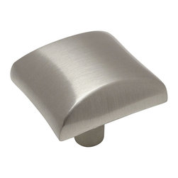 Cosmas - Cabinet Knob, 1-1/16" Square, Satin Nickel, Set of 10 - Cabinet And Drawer Knobs