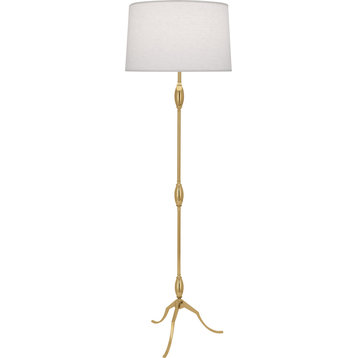 Robert Abbey Grace Oyster FL Grace 64" Tall Buffet Floor Lamp - Modern Brass