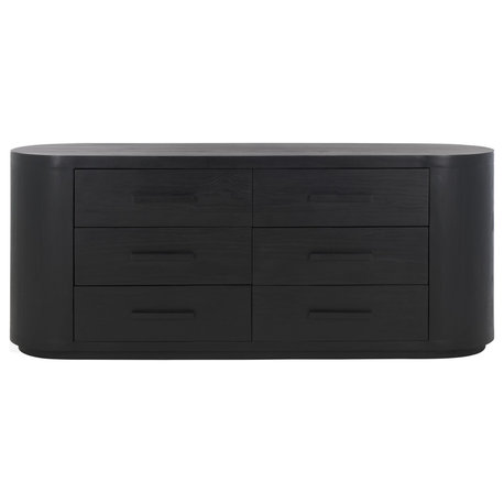Safavieh Couture Lauryn Wood Oval Dresser, Black