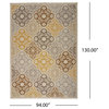 GDF Studio Shelton Outdoor Floral  Area Rug, Ivory and Multicolored, 8'x11'