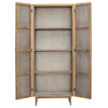 Mondale 86" Tall Pine and Rattan 2-Door Cabinet