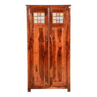 Elba Rustic Solid Wood Wardrobe Armoire With Shelves And Drawers -  Transitional - Armoires And Wardrobes - by Sierra Living Concepts Inc