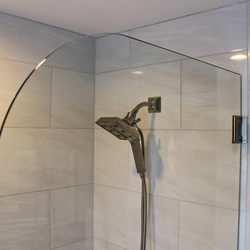 Grey Tiled Bathroom and Shower ~ Streetsboro, OH