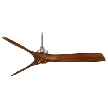 Ceiling Fan, Brushed Nickel With Distressed Koa With Not Applicable Glass