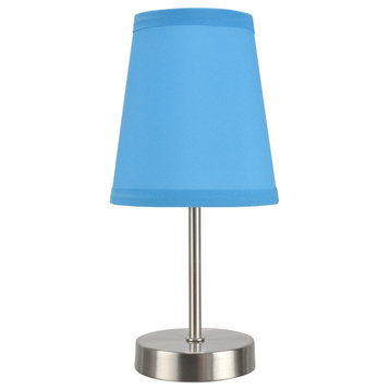 40085-7, 1-Pack Set, 1-Light Candlestick Table Lamp, Satin Nickel 10" High