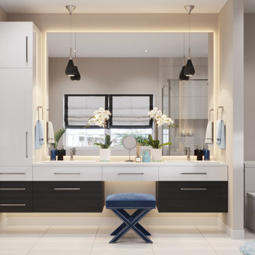 Black and white Master Bathroom
