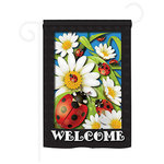 Breeze Decor - Ladybug Heaven 2-Sided Impression Garden Flag - Size: 13 Inches By 18.5 Inches - With A 3" Pole Sleeve. All Weather Resistant Pro Guard Polyester Soft to the Touch Material. Designed to Hang Vertically. Double Sided - Reads Correctly on Both Sides. Original Artwork Licensed by Breeze Decor. Eco Friendly Procedures. Proudly Produced in the United States of America. Pole Not Included.