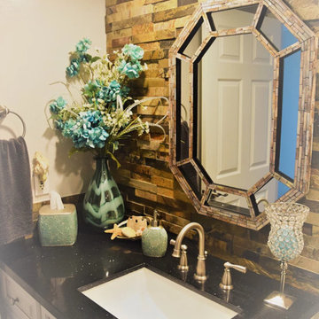 Beach Style Kitchen & Bathroom Remodel with Bay View Window Installation