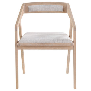 Padma Oak Arm Chair Light Gray