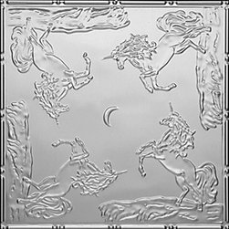 2487 Tin Ceiling Tile -Playful Unicorns - Ceiling Tile