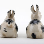 Danny's Fine Porcelain - Pair Bunny-Black - 3.5LX6WX6H - pair bunny-black