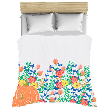 Pumpkin and Floral Duvet Covers, King