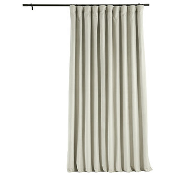 Signature Warm Off White Doublewide Blackout Velvet Curtain Single Panel, 100"x96"