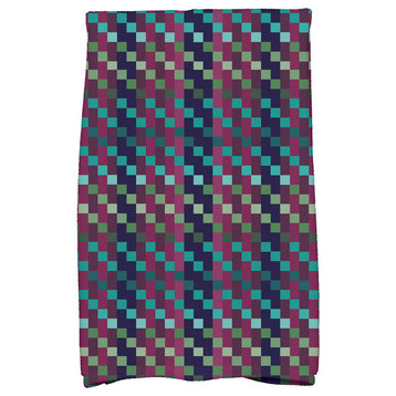 Mad for Plaid Geometric Print Kitchen Towel, Purple