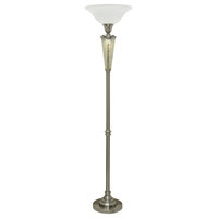 Northbay Floor Lamp, Mercury & Brushed Steel Finish, White Glass Shade