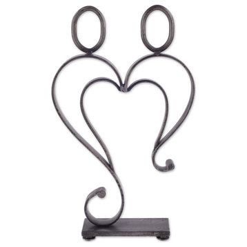 NOVICA Just Me And You And Steel Sculpture