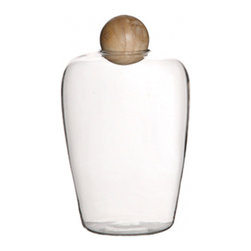 Glass and Wood Ball Cap Type 5 Bottle - Vases
