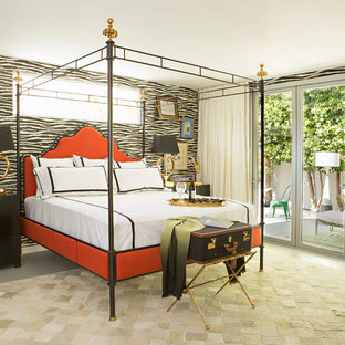 Chambre rétro avec un mur noir : Photos et idées déco de ...