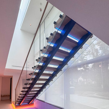 Project #126 | Contemporary Staircases with Integrated LEDs & Glass Railing