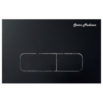 Wall Mount Dual Flush Actuator Plate with Rectangle Push Buttons in Matte Black