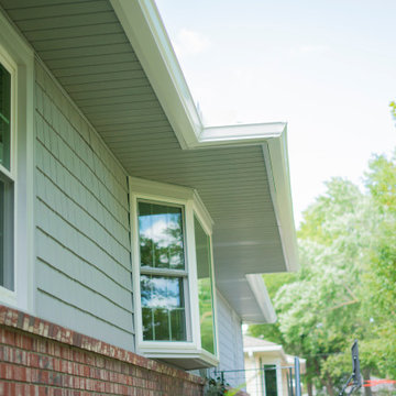 Harbor Gray Siding + New Front Door, Sliding Door, & Bay Window