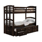Micah Twin-Over-Twin Bunk Bed and Trundle With 3 Drawers