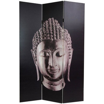 6' Tall Double Sided Buddha Canvas Room Divider