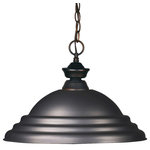 Z-LITE - Z-LITE 100701OB-SOB 1 Light Pendant - Z-LITE 100701OB-SOB 1 Light Pendant, Olde BronzeThis one light pendant's hardware is finished in olde bronze and paired beautifully with stepped olde bronze metal shades.Collection: RivieraFrame Finish: Olde BronzeFrame Material: SteelShade Finish/Color: Olde BronzeShade Material: SteelDimension(in): 16(W) x 10(H)Chain Length(in): 72"Cord/Wire Length(in): 110"Bulb: (1)150W Medium base,Dimmable(Not Included)UL Classification/Application: CUL/cETLu/Dry