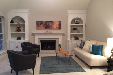Transitional family room photo in Charlotte