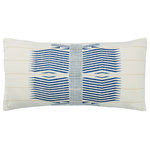 Jaipur Living - Jaipur Living Milak Tribal Blue/Cream Down Pillow 12"X24" Lumbar - Handmade by weavers in Nagaland, India, the Nagaland collection showcases the traditional loin-loom techniques of the indigenous tribes of the region. The artisan-made Milak throw pillow effortlessly combines heritage-rich tribal and stripe patterns with a versatile blue, gold, and cream colorway for a stunning statement in any space. Crafted of soft, finely woven cotton, this pillow brings the global art of Naga textiles to the modern home.