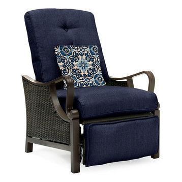 Ventura Outdoor Luxury Recliner, Navy Blue