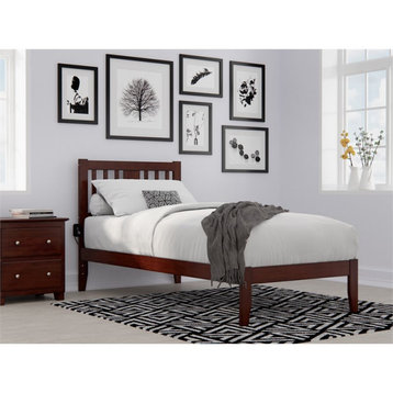 AFI Tahoe Twin XL Solid Wood Spindle Bed with USB Turbo Charger in Walnut
