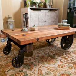 Rustic Rail Cart Table 3 - Coffee Tables