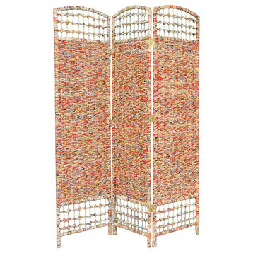 5 1/2' Tall Recycled Magazine Room Divider, 3 Panels