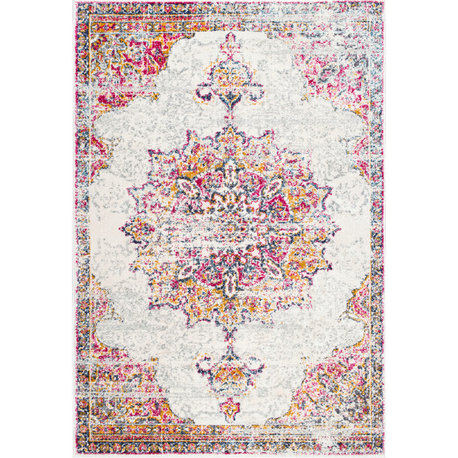 Nuloom Sunny Wildflower Medallion Area Rug, Pink 4'x6'