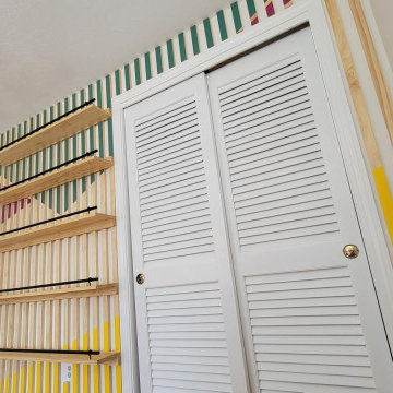 Custom Slat Feature Wall & Display Shelving
