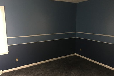 Wallpaper border removal and wall/trim painting