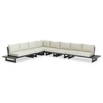 Meridian Furniture - Maldives Cream Water Resistant Fabric Outdoor Patio Modular Sectional - Create your own custom contemporary look on the deck or porch with the addition of this Maldives outdoor patio armless chair. Part of a large collection that lets you mix and match modular pieces to get the look you crave most. This modular sectional has cream water resistant fabric with a base made from grey aluminum, so it's sturdy, tough, and ready to face the elements with impeccable beauty, season in and season out. Shop the contemporary pieces in this collection to create the outdoor entertaining area of your dreams.