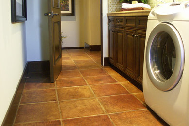 Laundry room - mediterranean laundry room idea in Orange County