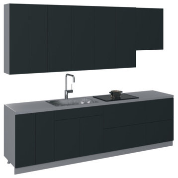 Kitchen Contemporary Collection Black Color Base Size 9.5Ft Wide