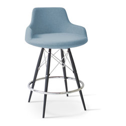 DERVISH MW BAR- SKY BLUE CAMIRA WOOL - Bar Stools And Counter Stools