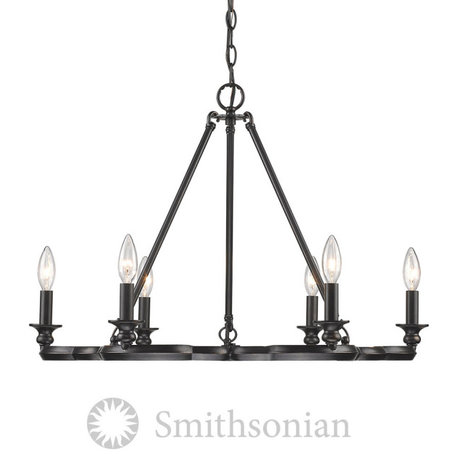 Saxon 6-Light Chandelier, Aged Bronze