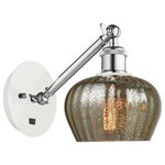 Innovations Lighting - Innovations Lighting 317-1W-WPC-G96 Fenton, 1 Light Wall In Art Nouveau - The Fenton 1 Light Sconce is part of the BallstonFenton 1 Light Wall  White/Polished ChromUL: Suitable for damp locations Energy Star Qualified: n/a ADA Certified: n/a  *Number of Lights: 1-*Wattage:100w Incandescent bulb(s) *Bulb Included:No *Bulb Type:Incandescent *Finish Type:White/Polished Chrome